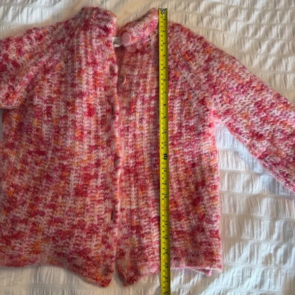 Sezane Emile cardigan multicolored pink orange alpaca wool blend sweater - Picture 13 of 14